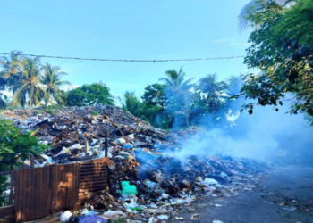 Plastic landfill site in Banda, Central Maluku, Indonesia