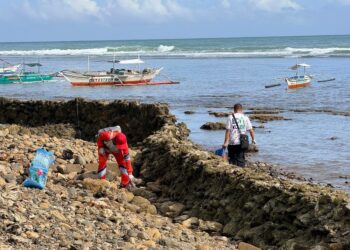 Plastic_Philippines_Informal waste collectors (Eco Warriors) collecting plastic waste on the beach. OCG2_1076